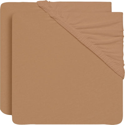 Jollein - drap-housse bébé jersey (biscuit) - coton - drap-housse pour berceau - 2 pièces - 60x120cm