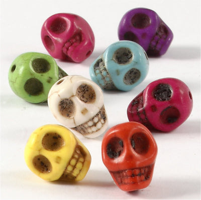 Creativ company howlite, d 12 mm, diamètre du trou 1,5 mm, couleurs vives, 32 pièces 1 boîte