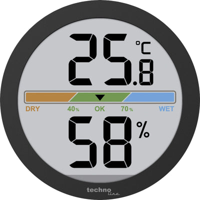 Thermomètre Technoline - ws 9418 - 60x60x15mm - noir - tl-ws9418