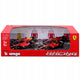 Bburago 78514 F1 Ferrari F1-75 SF-23 Sainz Leclerc 1:43 Maquette Voiture 4 Unités Rouge