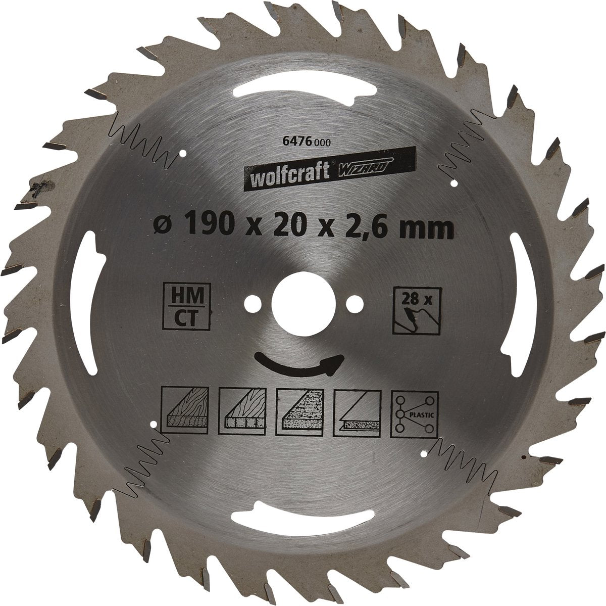 Wolfcraft - lame de scie circulaire 190x20mm - 28 dents - lame de scie pour scie circulaire - série argent - 6476000