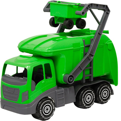 Camion poubelle Plasto vert 40 cm - véhicule jouet - camion de recyclage - grand camion - jeu réaliste - plastique robuste - fabriqué en Finlande - à partir de 1 an