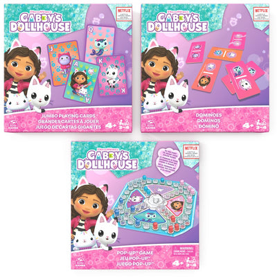Jeu popup Dollhouse de Spinmaster Gabby, jeu de cartes, Domino's - jeu d'enfant