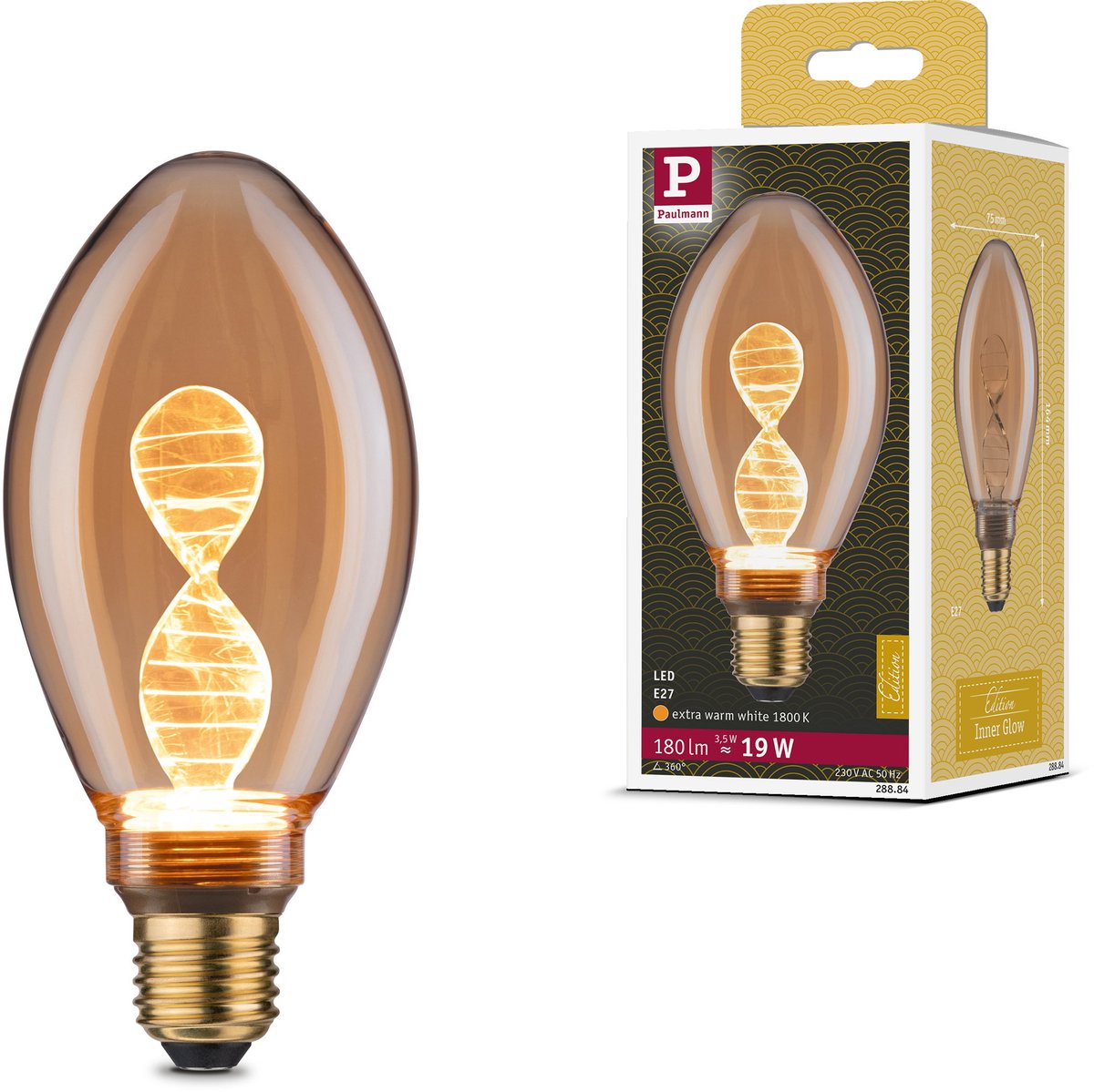 Paulmann inner glow edition ampoule LED helix e27 230v 180lm 3.5w 1800k or