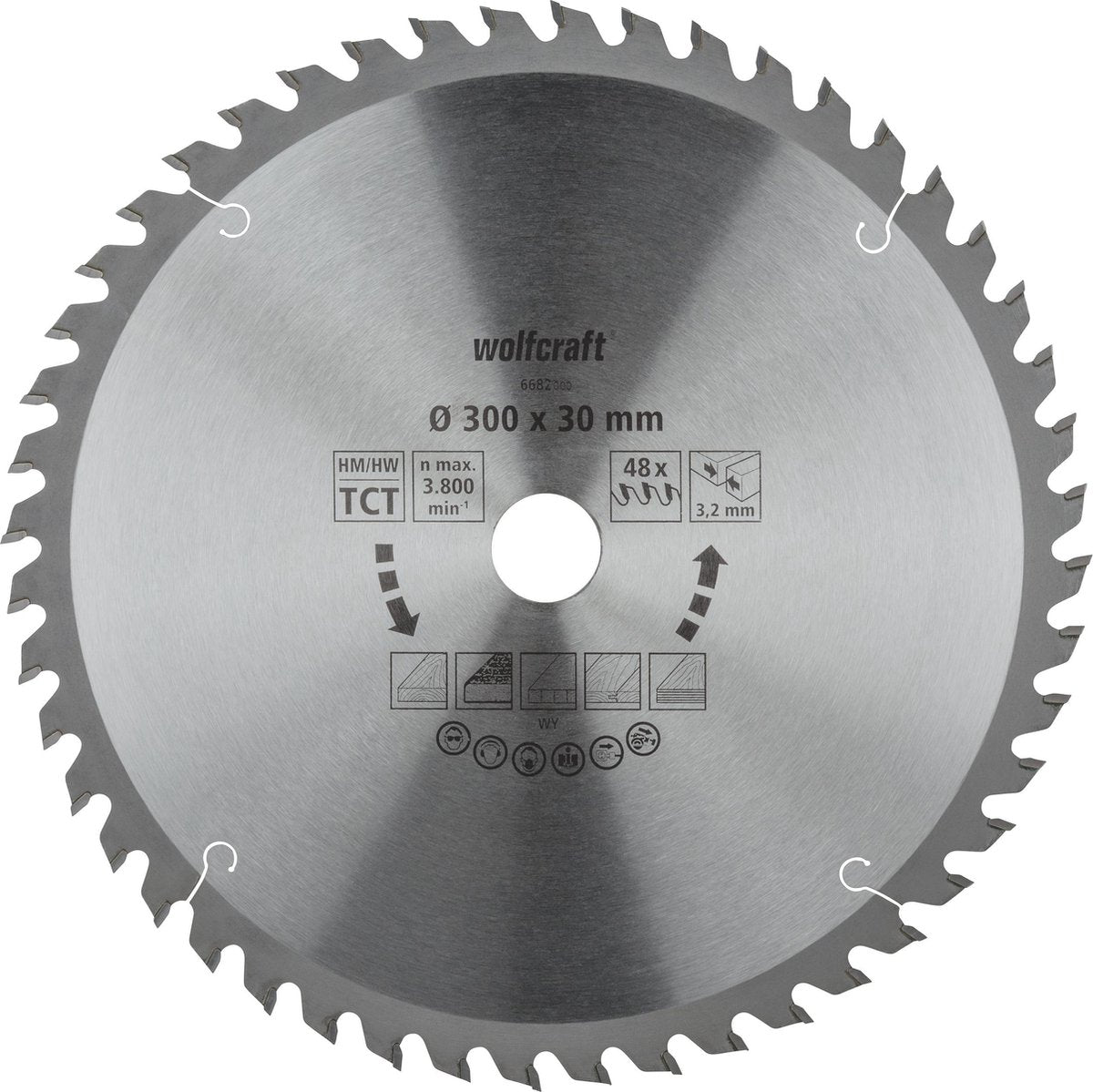 Wolfcraft - lame de scie circulaire pour table de scie 300x30mm - 48 dents - lame de scie pour scie à table - 6682000
