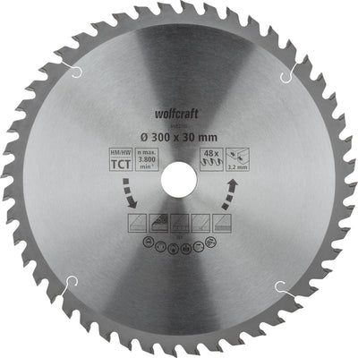 Wolfcraft - lame de scie circulaire pour table de scie 300x30mm - 48 dents - lame de scie pour scie à table - 6682000