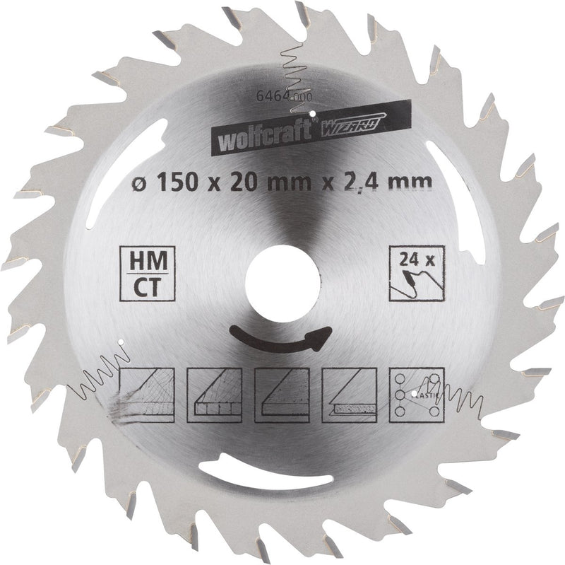Wolfcraft - lame de scie circulaire 150x20mm - 24 dents - lame de scie pour scie circulaire - série argent - 6464000
