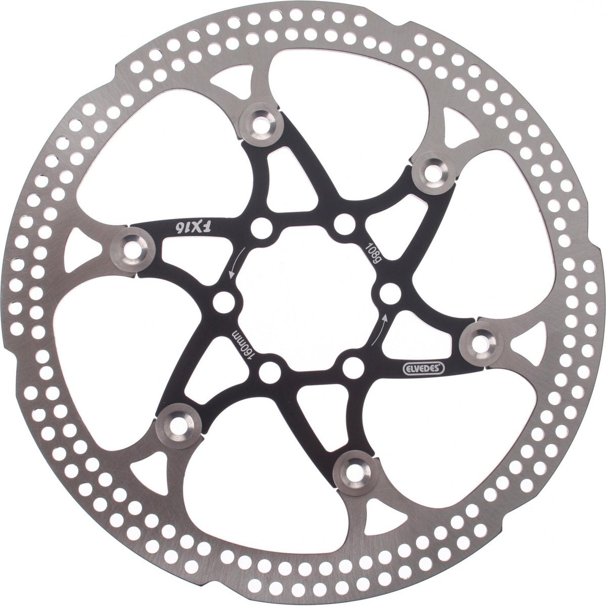 Elvedes Fx disque de frein 160mm 108gr noir 2015146