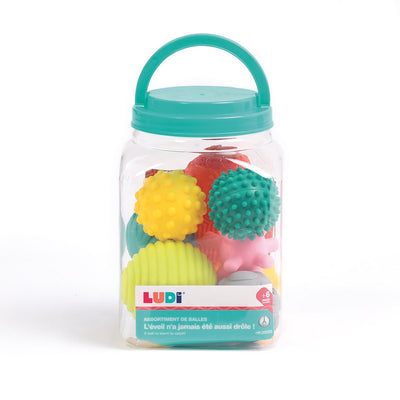 Ludi - pot avec 8 boules sensorielles - jouets sensoriels - jouets sensoriels