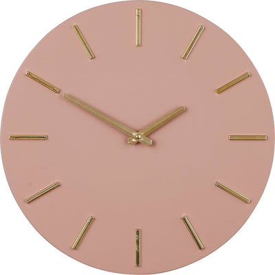 Horloge murale décorations Mica - or rose - d36 cm - aluminium - horloge murale - ronde