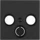 Gira e2 plaque centrale - radio TV - noir