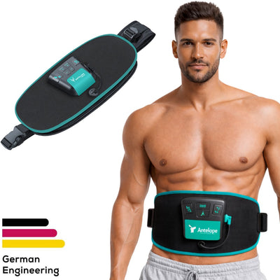 Entraîneur EMS Beurer Antelope Corefit II – Entraîneur électrique pour muscles abdominaux et muscles du dos – 9 programmes – Intensité réglable – Tour de taille 75–130 cm – Incl. batteries – pour hommes et femmes – garantie 3 ans