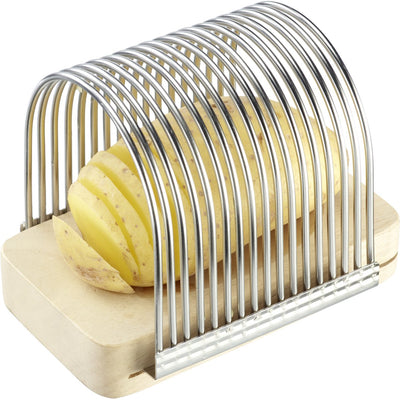 Westmark Aide à couper les pommes de terre, 14 x 9,3 x 10,3 cm, acier inoxydable, bois, 10722260