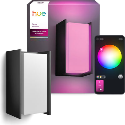 Applique Philips Hue Turaco - éclairage de jardin - gris anthracite - IP44 - lumière blanche et colorée - 1100 lumens - contrôle via notre application ou avec votre voix - compatible avec la matière