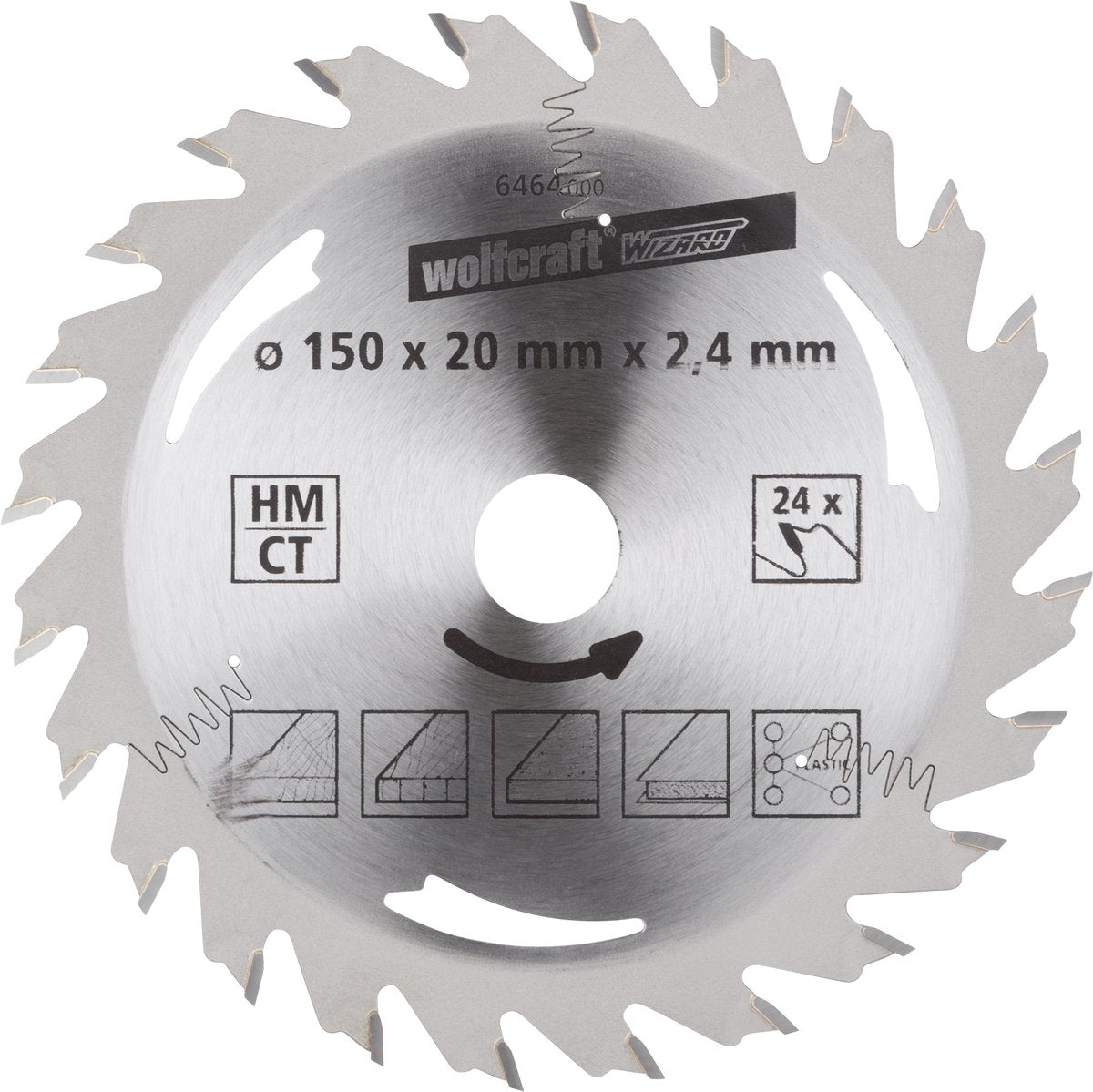 Wolfcraft - lame de scie circulaire 150x20mm - 24 dents - lame de scie pour scie circulaire - série argent - 6464000