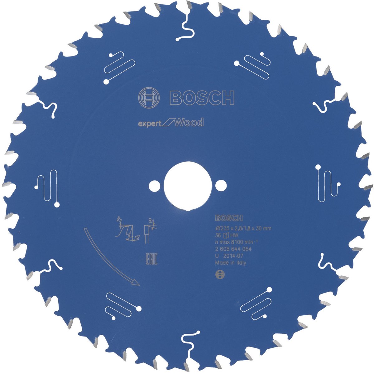 Bosch 2608644064 lame de scie circulaire 235 mm expert pour bois 235x30x2,8 1,8x36 t