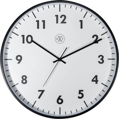 Nexttime nxt new – horloge murale – 40 cm – plastique – noir – silencieux