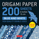 Tuttle Publishing papier origami 200 feuilles motifs bleus et blancs 6 (15 cm)