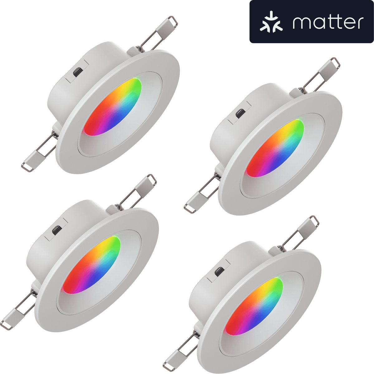 Nanoleaf smart downlight eu - éclairage intelligent - WiFi - 16 millions de couleurs - 76 mm - pack de 4 - blanc