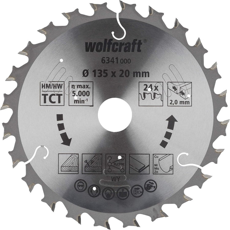Wolfcraft - lame de scie circulaire 135 x 20 mm - pour scie circulaire portative - série lilas - 6341000