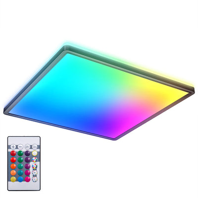 Briloner b.k.licht - plafonnier LED rgb - noir - dimmable - avec lumière indirecte - lumière colorée - avec télécommande - l: 42cm