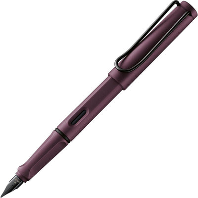 Stylo plume Lamy Safari écarlate | poignée ergonomique | plume en acier poli f | boîtier en plastique ASA robuste | avec cartouche d'encre bleue T 10 | droitier