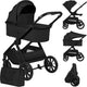 Poussette premium Lionelo layla 2 en 1 - poussette nacelle jusqu'à 4 ans (22 kg) - matelas airydots - ventilation panoramique 3D - grandes roues tout terrain - boutons mémoire - boucle magnétique - sac inclus, housse de pluie moustiquaire