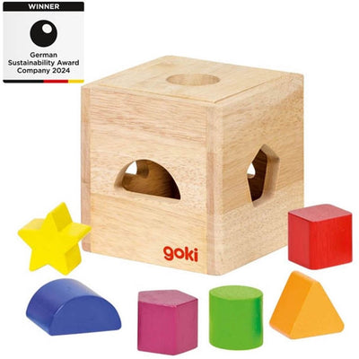 Cube de tri en bois goki avec blocs