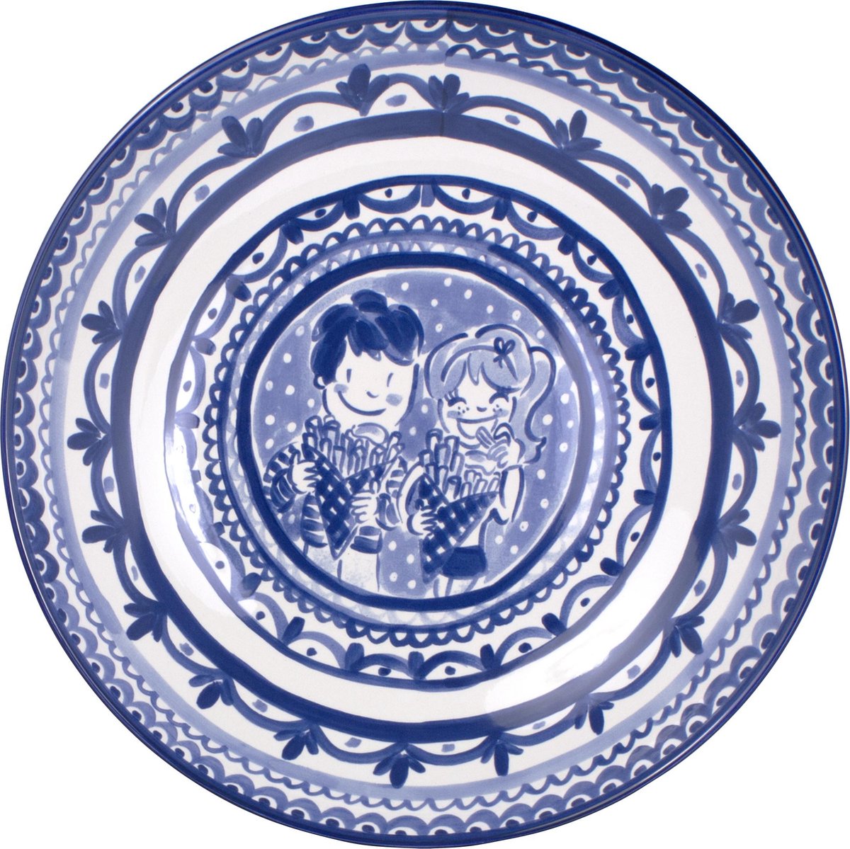 Blond Amsterdam delft blond - bol - ø 36 cm - bleu