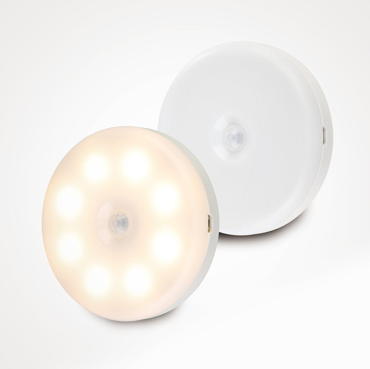 Eglo cascia applique set 2 pièces - éclairage d'armoire éclairage d'escalier - détecteur de mouvement - LED - ø 8,5 cm - blanc - rechargeable sans fil - magnétique