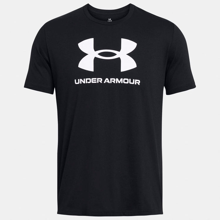 Under Armour UA Sportstyle Logo Update SS-BLK Chemise de sport pour hommes - Noir - Blanc