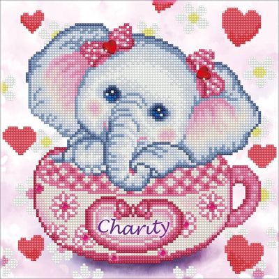 Diamond dotz® Diamond Dotz Charity Elephant - Peinture diamant - 7 756 dotz - 30x30 cm
