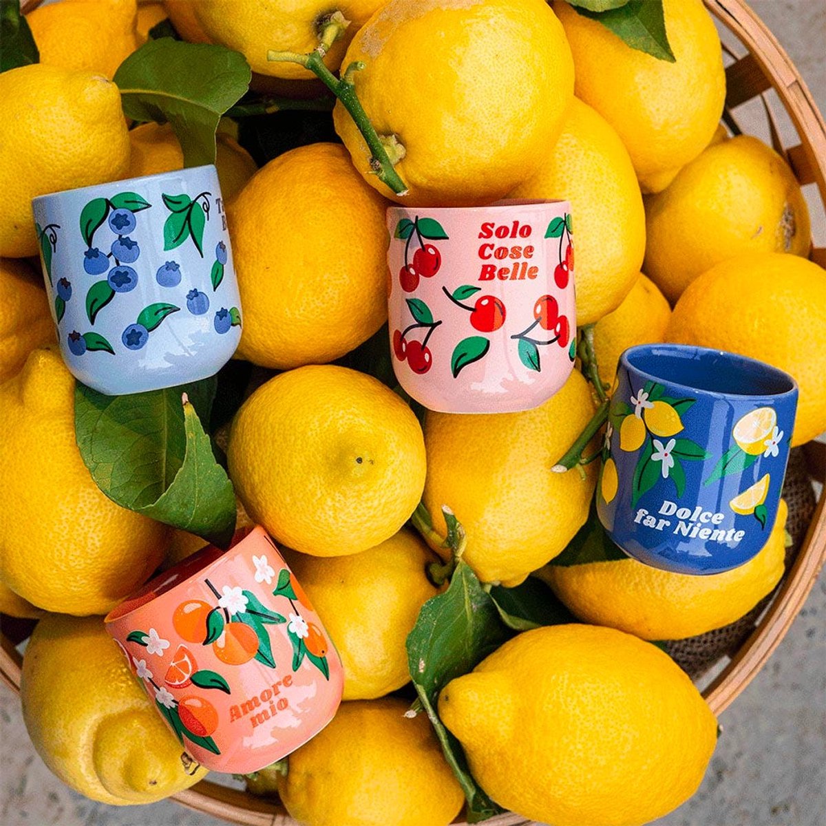 Bialetti mug mercato della frutta - lot de 4 pièces - multi