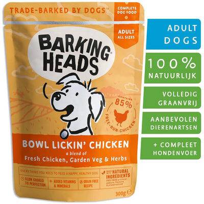 Barking heads bowl lickin' poulet - nourriture pour chien - nourriture humide - bio - 10 x 300gr