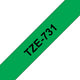 Brother tz-731 12mm - noir sur vert - laminé (8m)