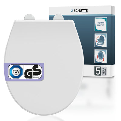 Abattant WC Schütte 83630 premium - thermoplastique - frein de chute - amovible - capacité de charge jusqu'à 300 kg - montage par le haut