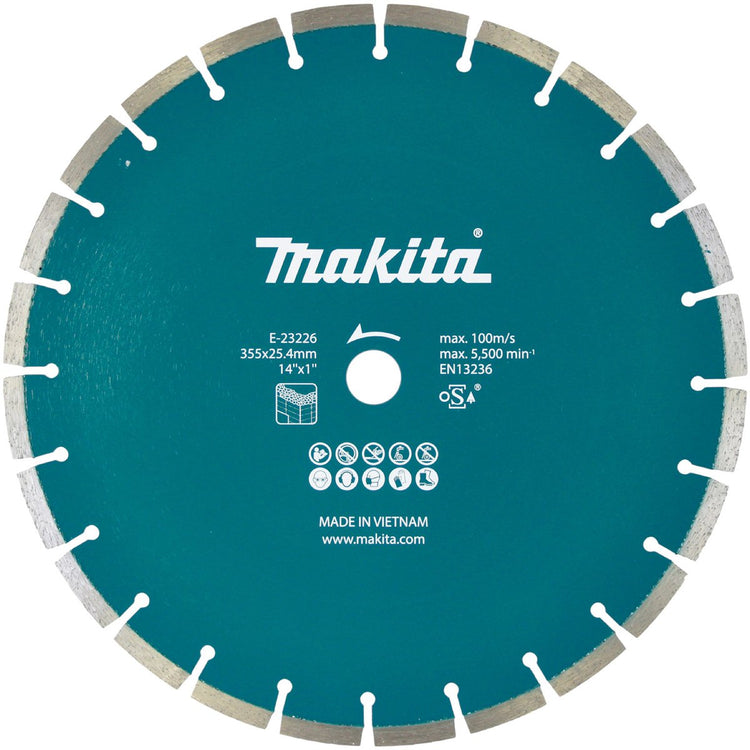 Makita e-23226 disque à tronçonner diamanté diamètre 355 mm diamètre d'alésage 25,4 mm 1 pièce(s)