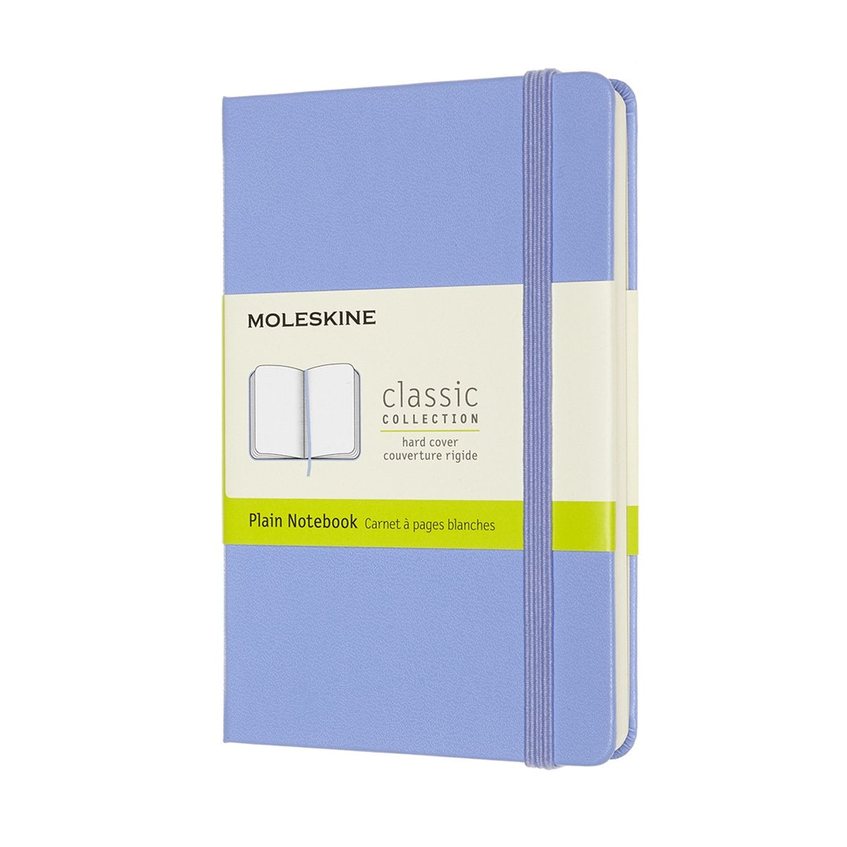 Carnet classique Moleskine - pochette - couverture rigide - vierge - bleu hortensia