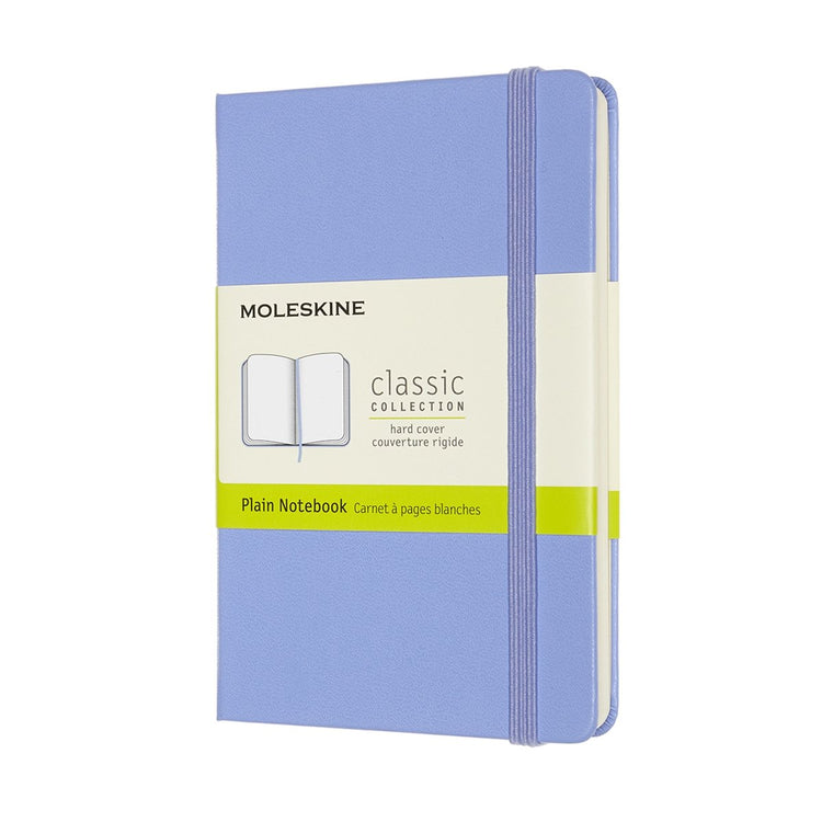 Carnet classique Moleskine - pochette - couverture rigide - vierge - bleu hortensia