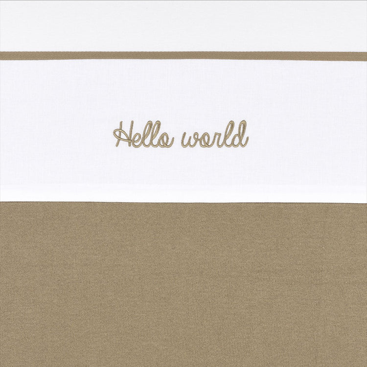Drap de berceau Meyco baby hello world - taupe - 100x150cm - 0,3 tog