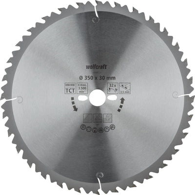 Wolfcraft - lame de scie circulaire pour table de scie 350x30mm - 32 dents - lame de scie pour scie à table - série verte - 6666000