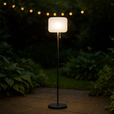 Calex lampadaire à énergie solaire Latina - rechargeable - solaire - 150cm - lampe sur pied pour extérieur - sans fil - dimmable - lumière blanc chaud RGB - étanche - décoration pour jardin - éclairage d'ambiance - noir