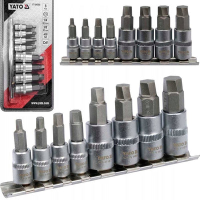 Yato jeu d'embouts pour enlever les vis, 8 pièces, vis hexagonales m6-m10