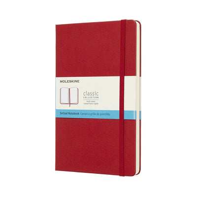 Carnet classique Moleskine - grand - couverture rigide - à pois - rouge