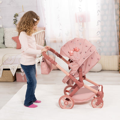 Bayer design combi landau de poupées xeo - 72 x 38 x 65 cm - landau de poupée - rose foncé