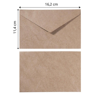 Enveloppes Florence de qualité robuste, rectangle kraft marron, 25 pièces, 11,4 x 16,2 cm