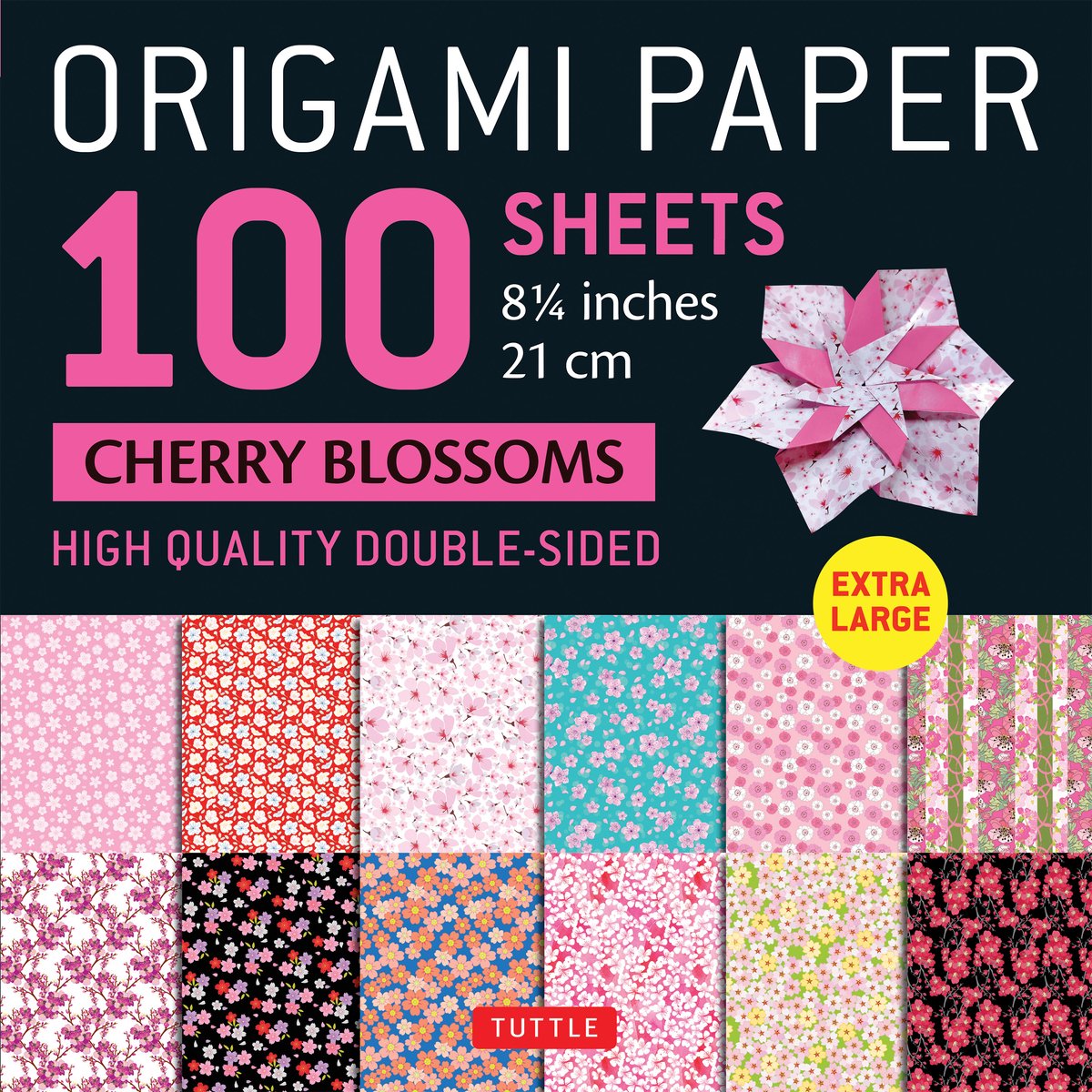 Papier origami 100 feuilles fleurs de cerisier 8 1 4 (21 cm)