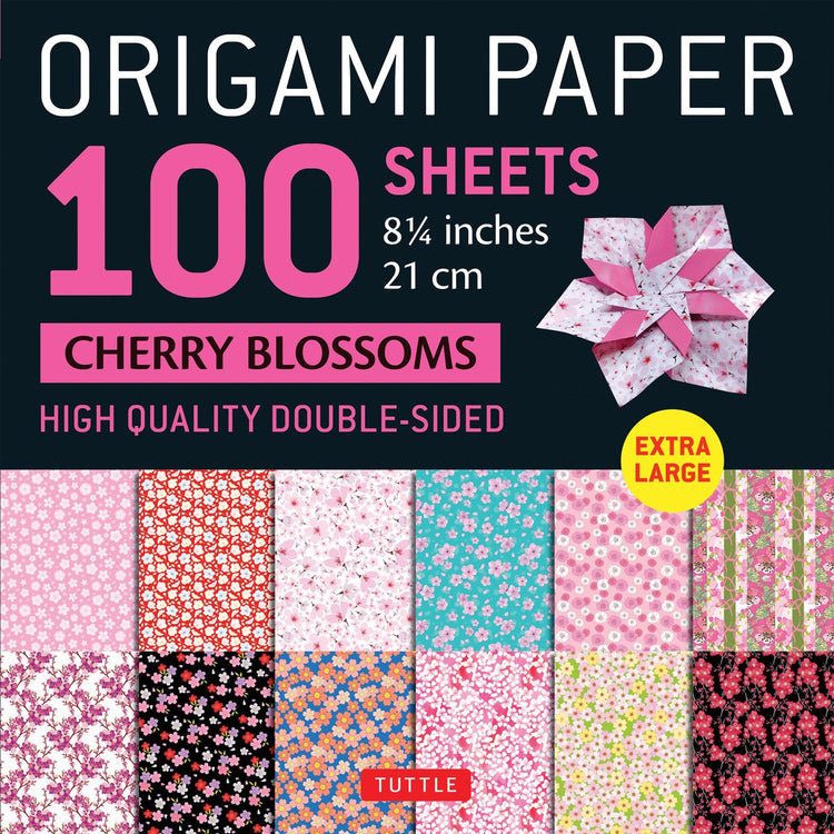 Papier origami 100 feuilles fleurs de cerisier 8 1 4 (21 cm)
