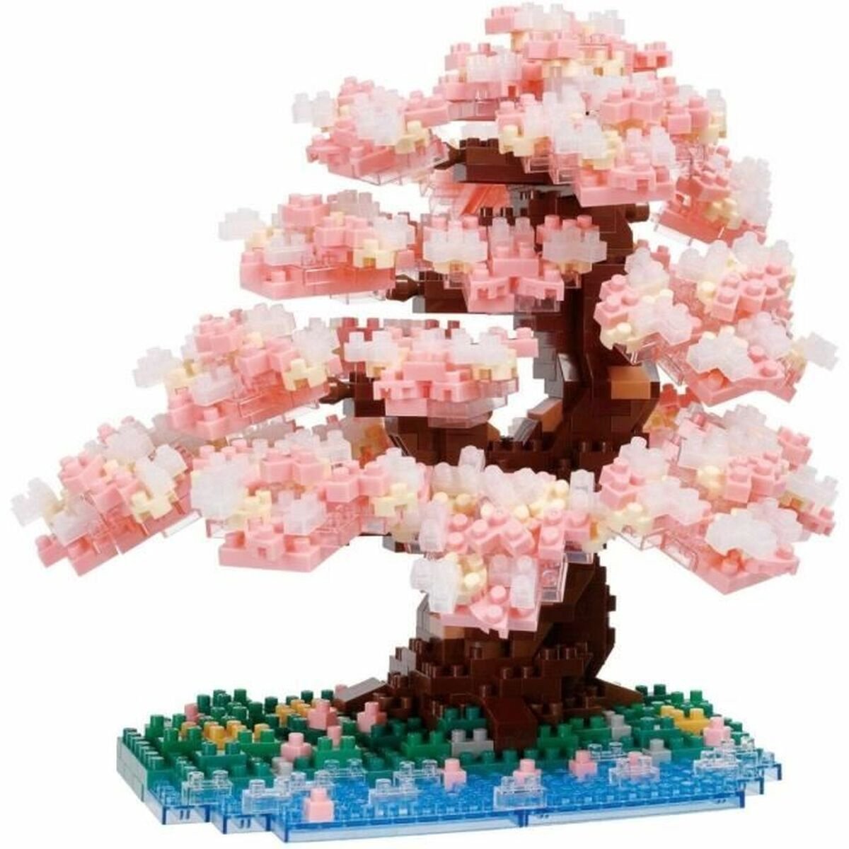 Bandai - nanoblock - fleur de cerisier de luxe - figurine en brique - ensemble de construction de cerisier en pierre 990 - kit de construction de figurines en pixels - mini arbre de construction en brique - nbc048