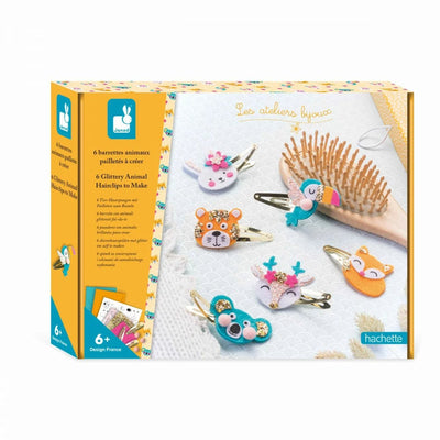 Janod - les ateliers bijoux - réalise 6 barrettes à cheveux scintillantes avec des animaux